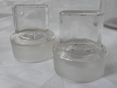 PAIR CLEAR GLASS PHARMACY APOTHECARY CHEMIST JAR BOTTLES  