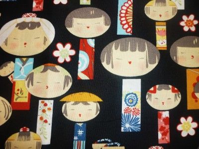 FQ CHINESE JAPANESE KOKESHI DOLLS FABRIC ORIENTAL  