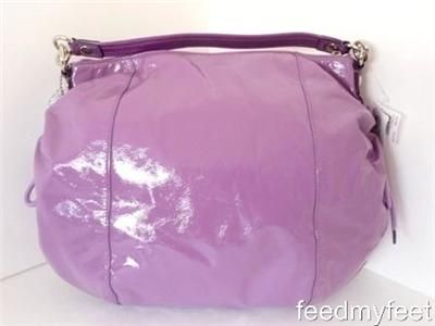 Coach 15790 Poppy Grape Purple Lavender Patent Handbag Hobo Crossbody 