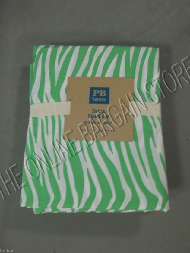 Pottery Barn Zebra Animal Print Teen Bed Sheet Sheets Set XL Twin 