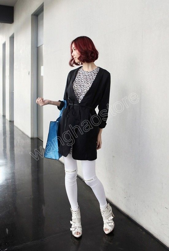 3Color Punk Zipper Cotton Stretch Leggings Pants Tights  