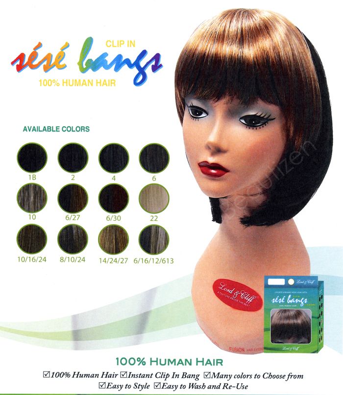 Clip In Bang 100% Human Hair Lord & Cliff SESE BANG  