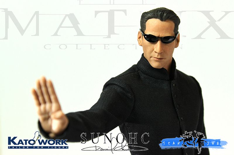 CUSTOM NEO MATRIX HEAD sculpt hot toys Keanu Reeves 12 