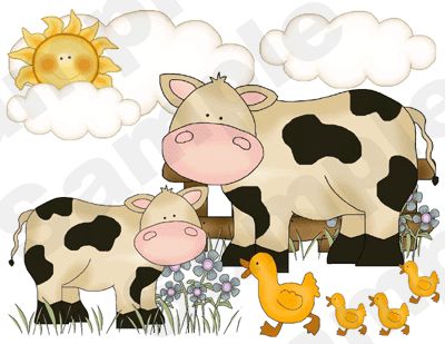 FARM BARNYARD ANIMALS COW HORSE PIG SHEEP BABY NURSERY WALL BORDER 