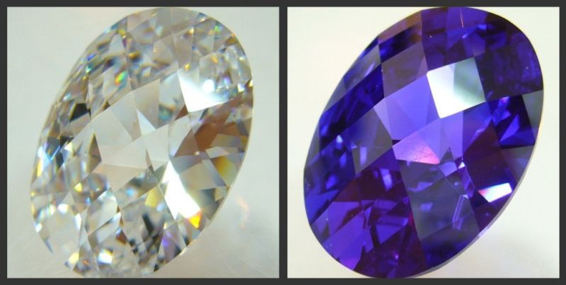 48CT+ BIG LAB CZ FACETED DOME OVAL *POINTY   18X24MM  