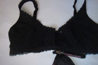 NEW VICTORIAS SECRET MEDIUM BLING FRENCH LACE PUSH UP SLING BRA FREE 