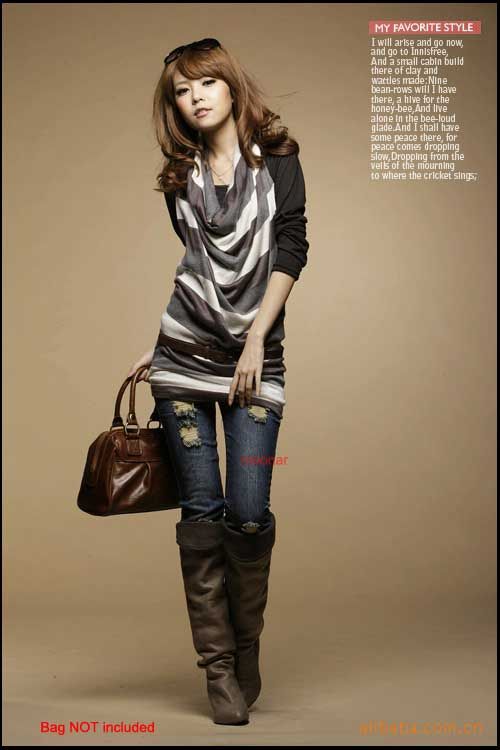 Fashion Womens 2 Pieces Stylish Long Sleeve Casual Top T Shirt Tops 