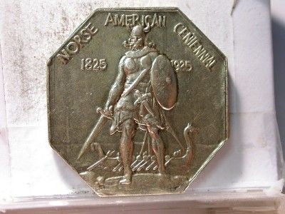 1925 NORSE AMERICAN MEDAL COMMEMORATIVE THICK PLANCHET ID#L503  