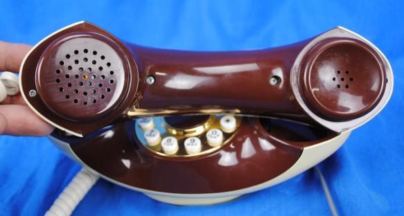 Vintage Two Tone Brown & Tan ATC Genie Phone Touch Tone Telephone Mod 