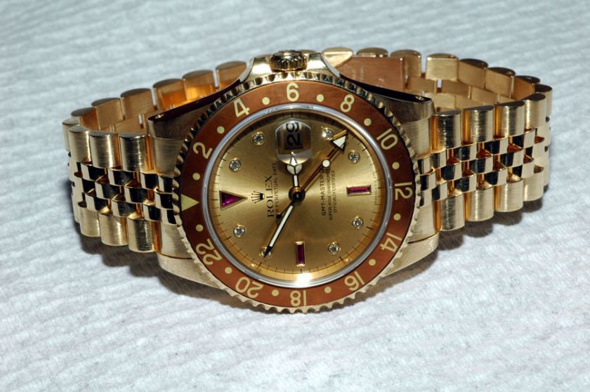 Rolex 16718 GMT Master II 2 YellowGold 18K with Rolex Serti Factory 