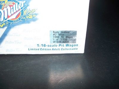 ACTION 116 RUSTY WALLACE MILLER LITE PIT WAGON MIB  