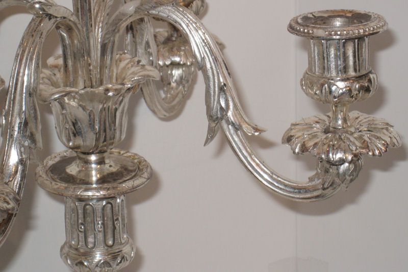 Pair Antique Christofle French Silvered Candelabra  