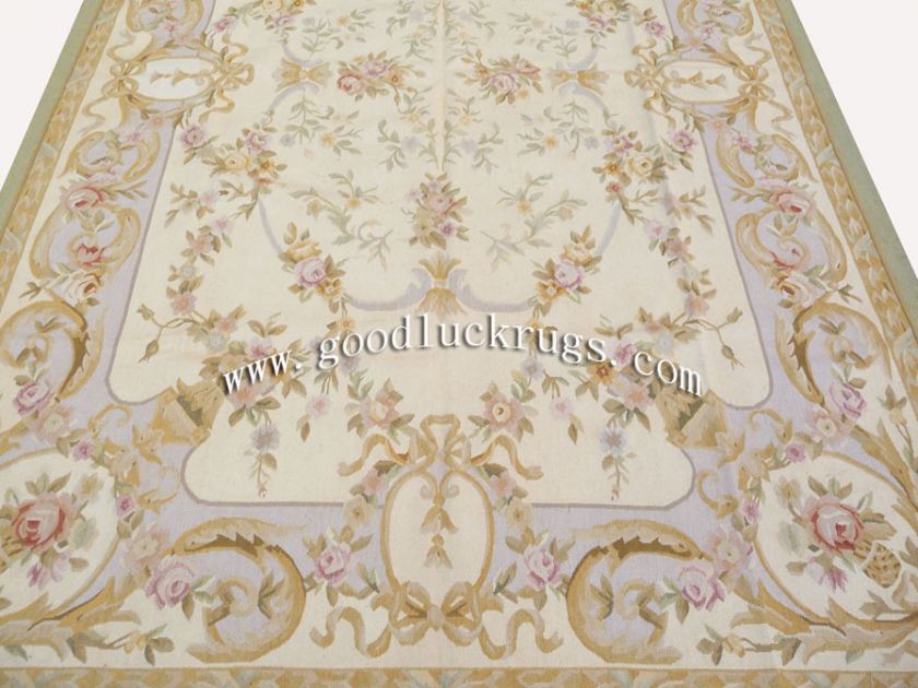 x9 Hand woven Wool French Aubusson Flat Weave Rug~Brand New~Free 