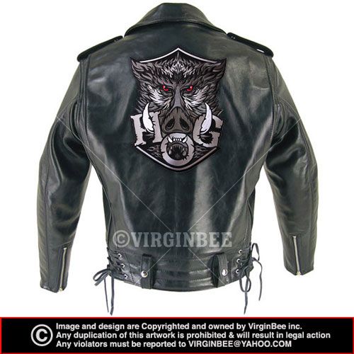 HOG HUGE WILD BOAR HEAD TATTOO HARLEY OWNER BIKER PATCH  