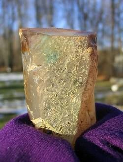 Ajoite in Quartz Crystal   Messina Copper Mine S.Africa  