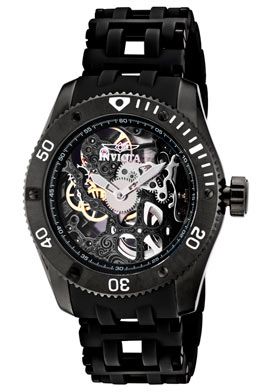 Invicta Watch 1263 Mens Sea Spider Mechanical Black Skeletonized Dial 