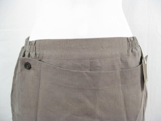 NWT ESKANDAR Taupe Linen Wrap Skirt SZ 0  