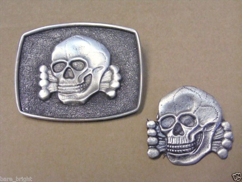 Classic Hussar totenkopf Death Head Buckle & HAT PIN  