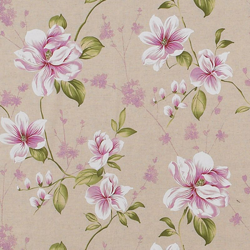 LINEN/COTTON CURTAIN FABRIC ANTIQUE FLORAL ALLOVER 55W  