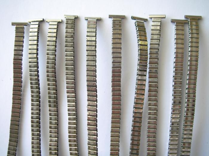 Lot of 10 S/S vintage 60s flex watch bracelets 12 mm  