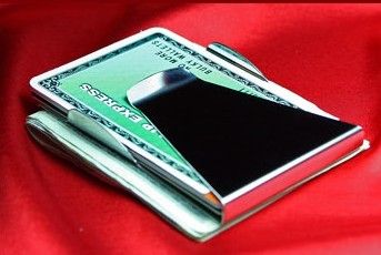 Slim Money Clip Double Sided Credit Card Holder Wallet +  