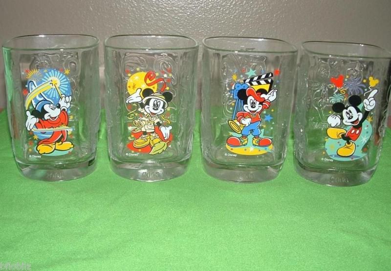 Disney MICKEY McDONALDS 2000 Millenium Set of 4 Glasses  