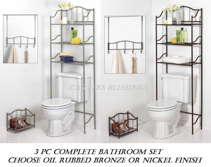 Piece Bathroom Over the Toilet Space Saver Magazine Door Rack 