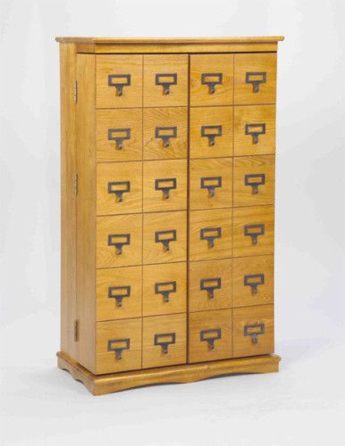 Solid Oak 612 CD DVD Multimedia Storage Cabinet/Rack O  