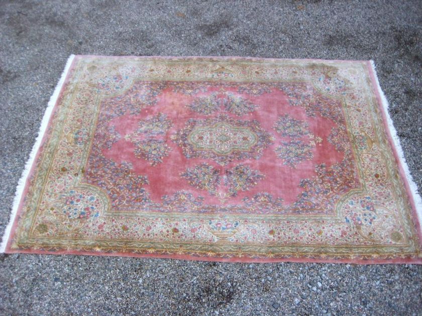 Kerman Rug, Signed, Light Rose Pink, Atiyeh Bros. New York, Aubusson 