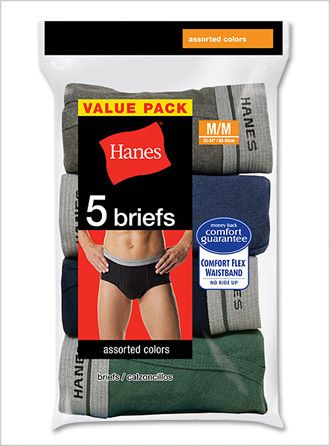 NEW HANES MENS DYED FASHION BRIEFS 7800P   5PACK  