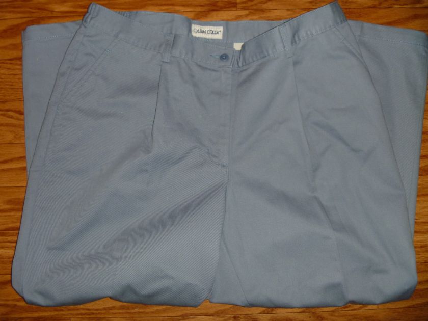 Cabin Creek Plus Cotton Slacks Lt Blue 18WP & 24WP New  