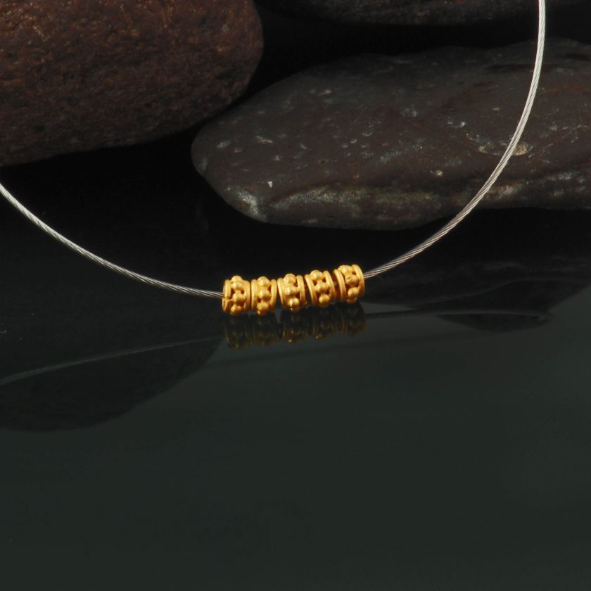 Solid 22K GOLD Bali BEAD Genuine Handcrafted Yellow Gold 2.90 x 1.85 