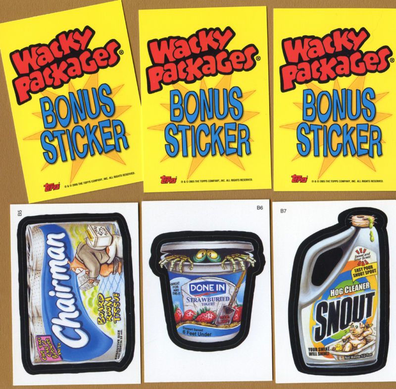 WACKY PACKAGE ANS2~New Series 2 ~ 3 BONUS STICKERS~2005  