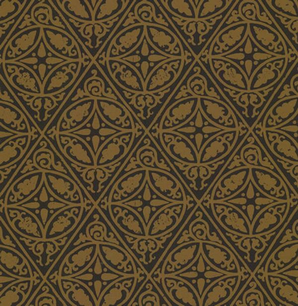 Black and Gold Medallion Design Wallpaper Double Rolls  