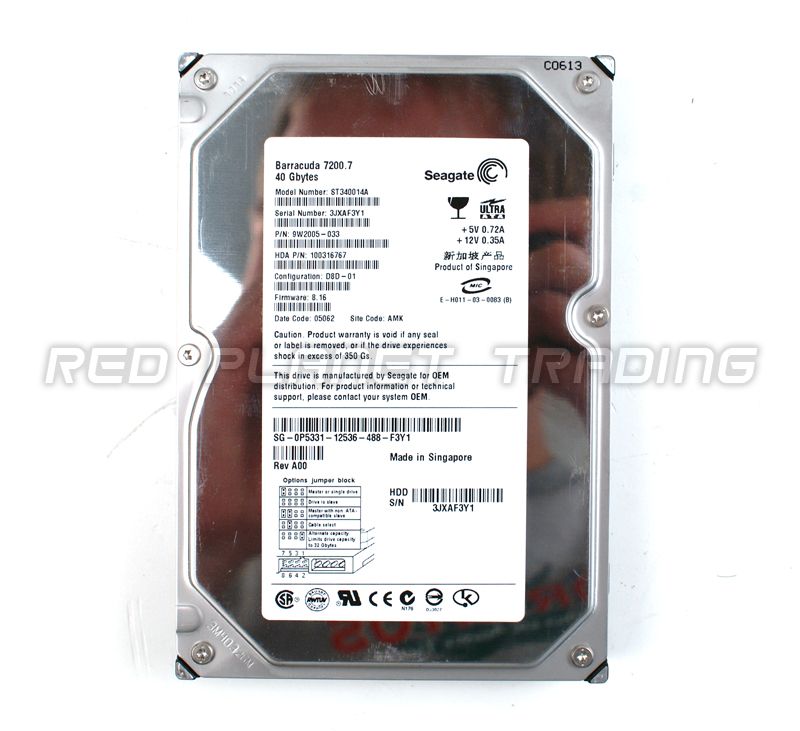 LOT Seagate Barracuda ST340014A 40GB IDE 9W2005 033  