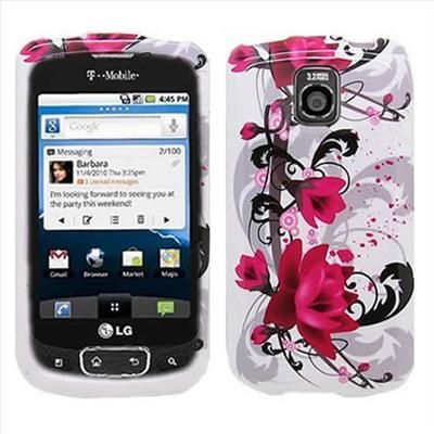 Pink Flower Hard Case Cover for LG Optimus T P509 Phone  