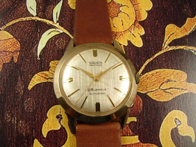 HI GRADE 25 JEWEL GRUEN PRECISION AUTOMATIC MENS DRESS WATCH VINTAGE 