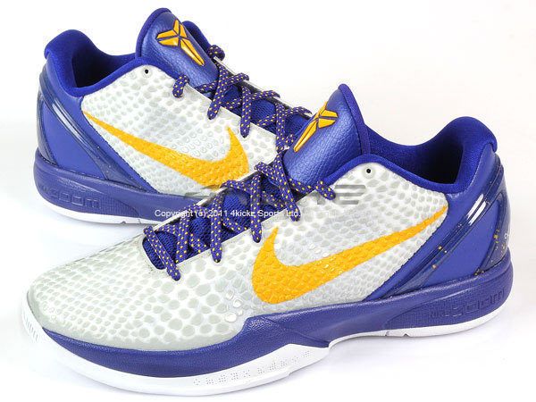   Kobe VI6 X White/Del Sol Neutral Grey Concord ZK6 LA Lakers 436311 102