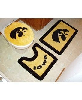 Iowa Hawkeyes 3 Pc Bath Rug Set NCAA Bathroom Brand New  