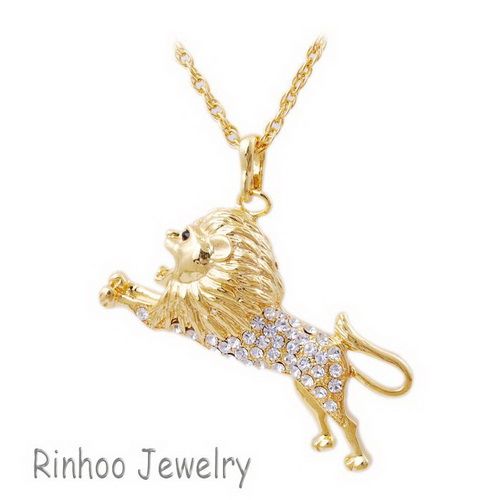 Jump Lion 48*62MM Sweater Chain Long Pendant Necklace 6Color 