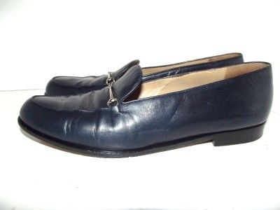 GUCCI 9 B NAVY BIT LOAFERS $499 NICE  