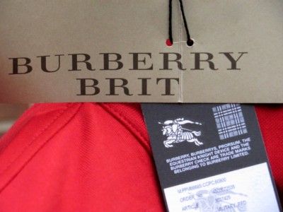 Burberry Brit Mens Military Red 1/2 Zip Sweat Shirt, Size M  