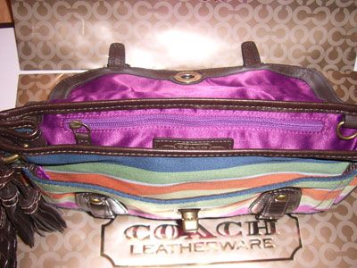 COACH LEGACY WOOL VARSITY STRIPE CLUTCH BAG 12612 O/S  