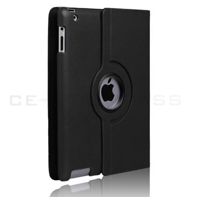 iPad 2 360° Rotating Magnetic Leather Case Smart Cover With Swivel 