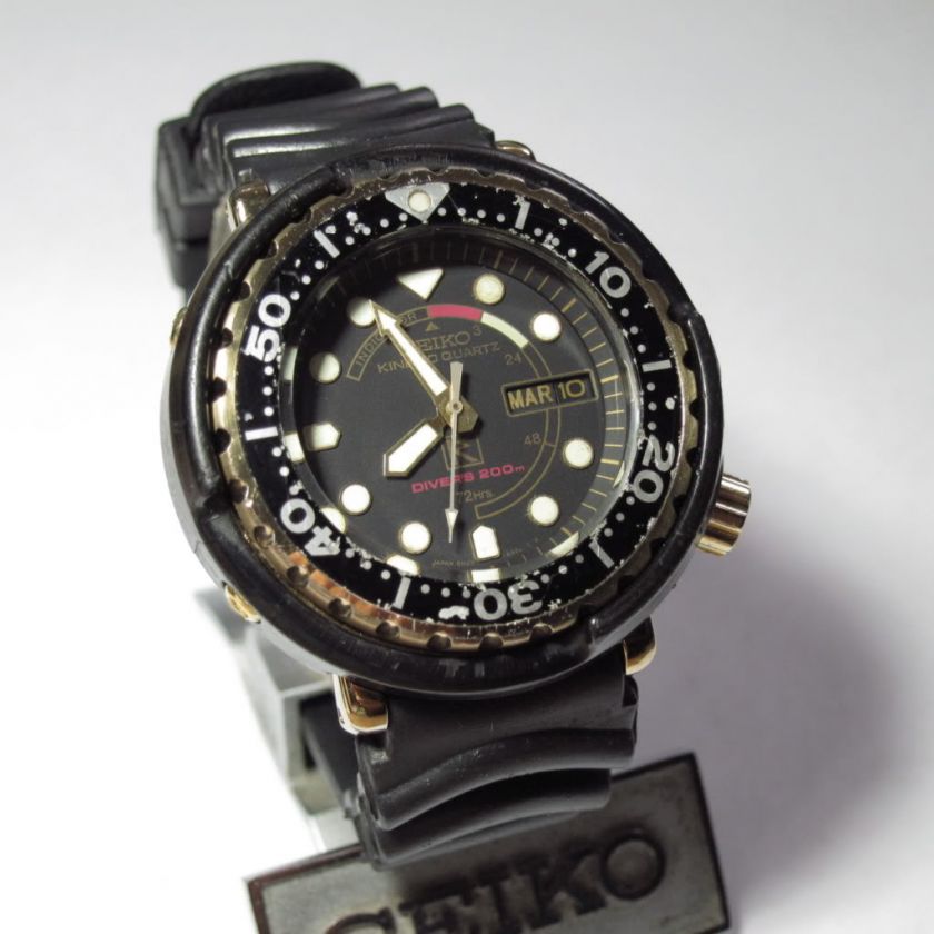 VINTAGE SEIKO KINETIC TUNA 200m QUARTZ DIVERS 5M23 6A19 RARE  