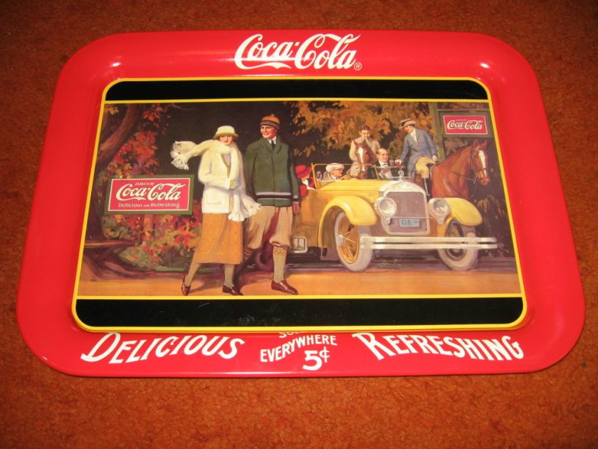 Coca Cola TRAY  TOURING CAR 1920s  1987  Large  13x17  Coke 