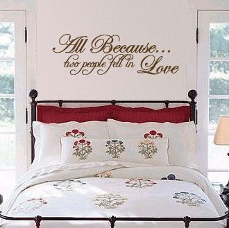 All Because two people fell in Love   Vinyl Wall Art Quote Decal 