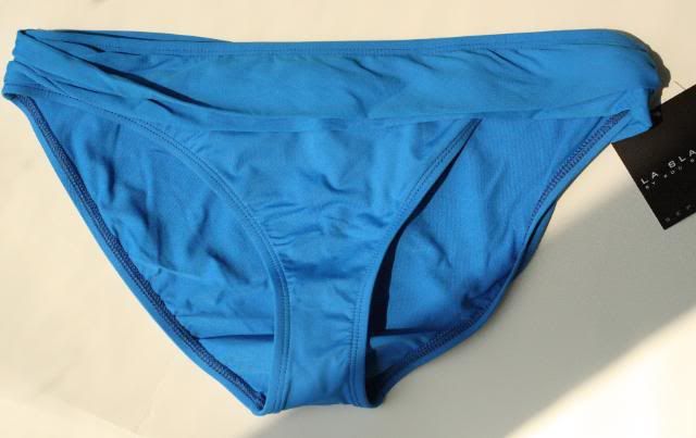 LA BLANCA WOMEN SWIMSUIT BIKINI BOTTOM LARGE 14 ROYAL BLUE SHIRRED 