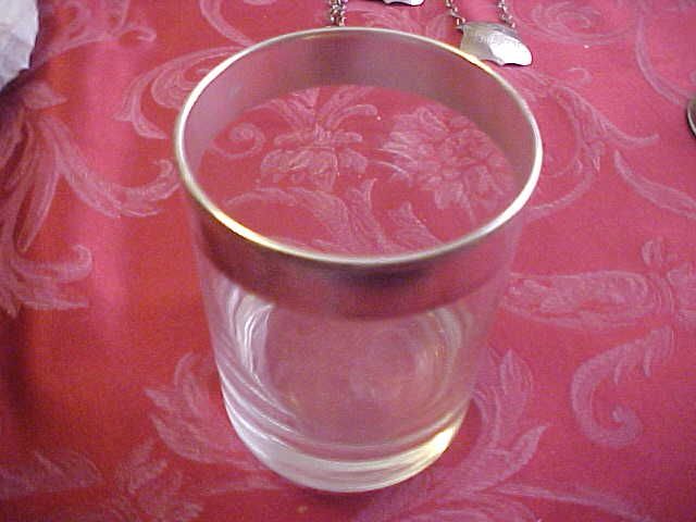 Dorothy Thorpe Silver Band Double Old Fashioned Glass  