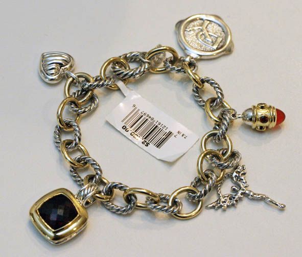 DAVID YURMAN Charm Bracelet 2 Tone 18K Silver $2450  